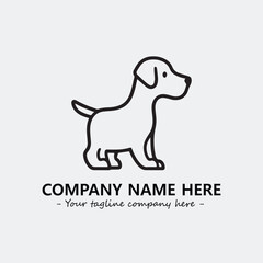 Dog illustration black and white for logo company vector image
