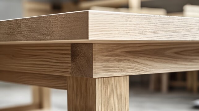 Carpenter constructing a wooden table. Featuring craftsmanship and design skills