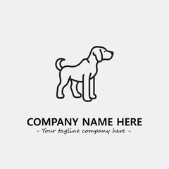 Dog illustration black and white for logo company vector image
