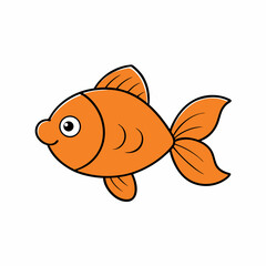 cartoon goldfish isolated on white