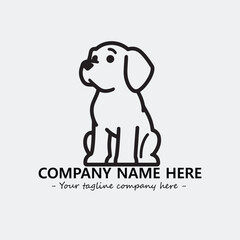 Dog illustration black and white for logo company vector image
