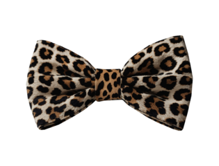 Leopard print bow tie isolated