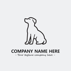 Dog illustration black and white for logo company vector image
