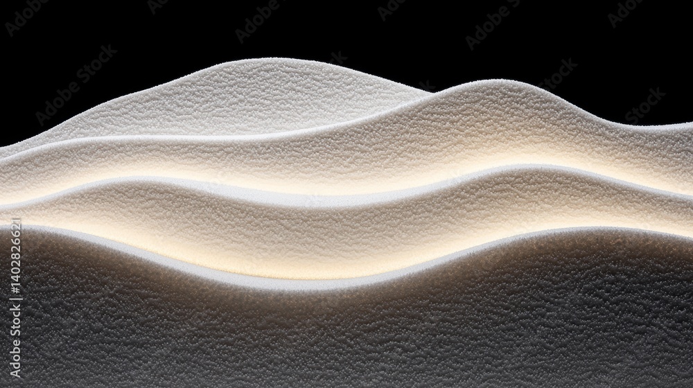 Poster a 3d rendering of a snow-covered landscape with a textured surface.