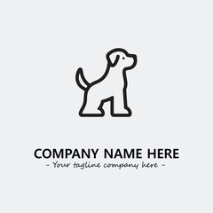 Dog illustration black and white for logo company vector image
