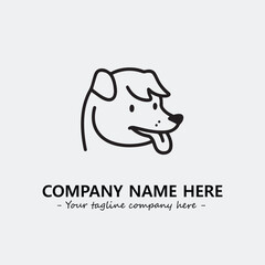 Dog illustration black and white for logo company vector image
