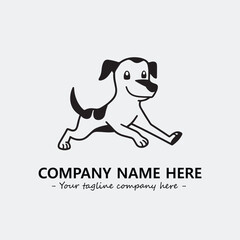 Dog illustration black and white for logo company vector image

