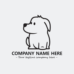 Dog illustration black and white for logo company vector image
