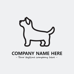 Dog illustration black and white for logo company vector image
