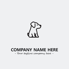 Dog illustration black and white for logo company vector image

