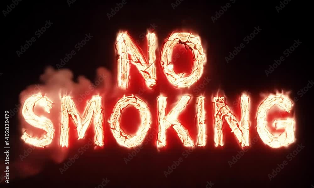 Aufkleber attention grabbing no smoking typography illuminated in bold visual style made with generative ai te