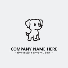 Dog illustration black and white for logo company vector image
