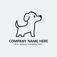 Dog illustration black and white for logo company vector image
