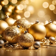 Golden Christmas Ornaments