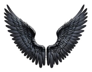 Obraz premium Black Angel Wings, Isolated on White