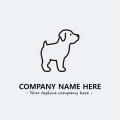 Dog illustration black and white for logo company vector image
