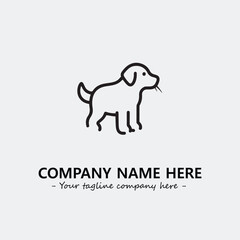 Dog illustration black and white for logo company vector image
