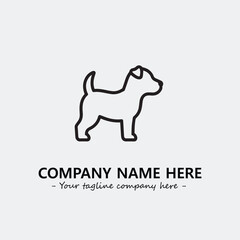 Dog illustration black and white for logo company vector image
