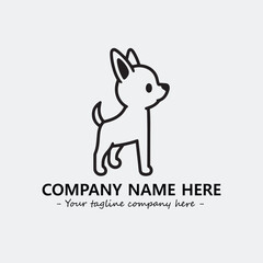 Dog illustration black and white for logo company vector image
