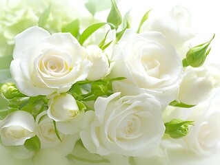 Obraz premium White Roses Bouquet Close-up
