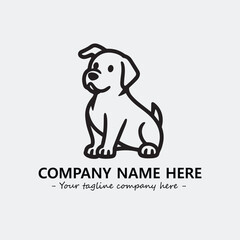 Dog illustration black and white for logo company vector image
