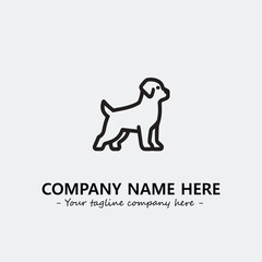 Dog illustration black and white for logo company vector image
