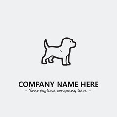 Dog illustration black and white for logo company vector image
