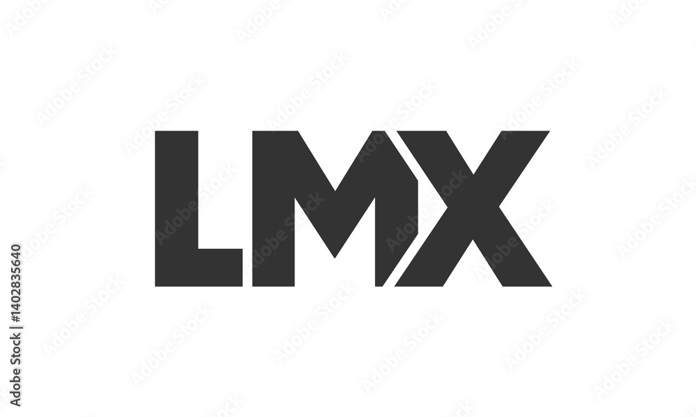 Poster lmx logo design template with strong and modern bold text. initial based vector logotype featuring s