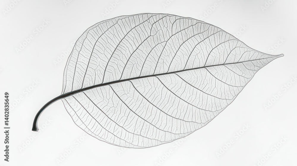Poster a delicate leaf skeleton with intricate vein patterns displayed clearly