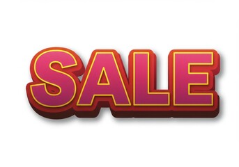 Sale text in pink and red isolated on white background