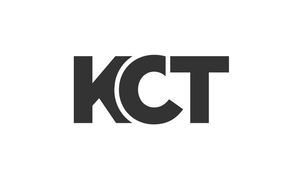 KCT logo design template with strong and modern bold text. Initial based vector logotype featuring simple and minimal typography. Trendy company identity.