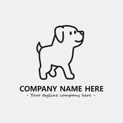 Dog illustration black and white for logo company vector image
