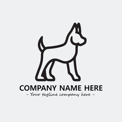 Dog illustration black and white for logo company vector image
