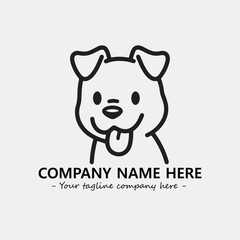 Dog illustration black and white for logo company vector image
