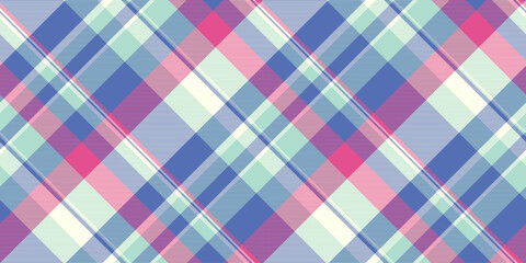 Everyday check plaid vector, carpet background pattern seamless. Patterned fabric tartan texture textile in blue and light colors.