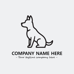 Dog illustration black and white for logo company vector image
