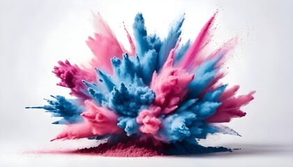 Naklejka premium Pink and Blue Powder Explosion