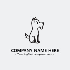 Dog illustration black and white for logo company vector image
