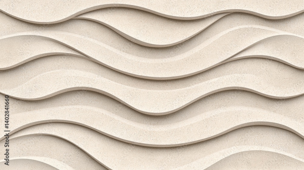 Poster a textured beige wall with a repeating wave pattern.
