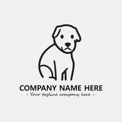Dog illustration black and white for logo company vector image
