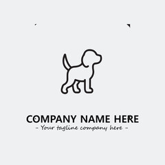 Dog illustration black and white for logo company vector image
