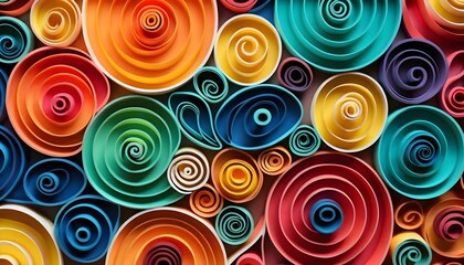 Colorful Paper Swirl Abstract Art
