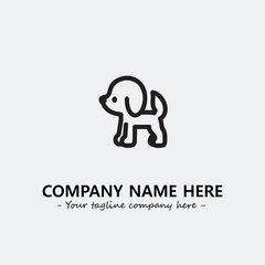 Dog illustration black and white for logo company vector image
