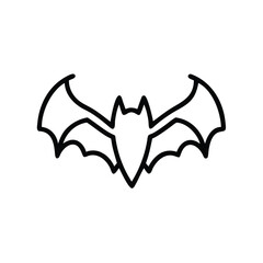 Vector Outline Of A Bat Isolated On White Background For Halloween Designs