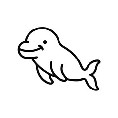 Cute Dolphin Illustration Cartoon Marine Life Friendly Ocean Mammal Character Design