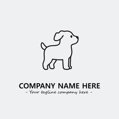 Dog illustration black and white for logo company vector image
