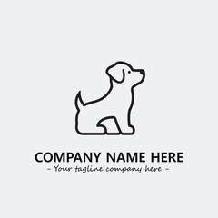 Dog illustration black and white for logo company vector image

