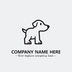 Dog illustration black and white for logo company vector image
