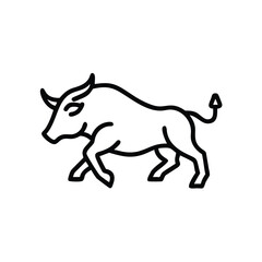 Line Art Illustration Of Bull Zodiac Sign Animal Design Icon