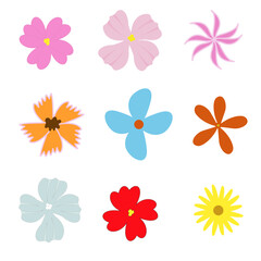 set of flowers